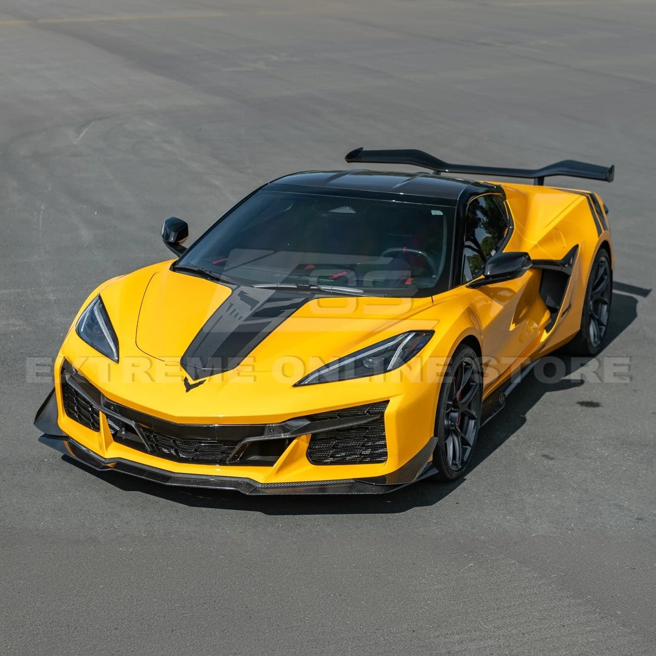 Chevrolet Corvette C8 Z06 E-Ray Z07 Extended Package Dry Carbon Fiber Front Splitter Canards Kit 2023-Up