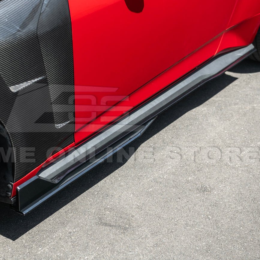 Ford Mustang S650 GT500 Style Gloss Black Add-On Side Skirts Extension 2024-Up