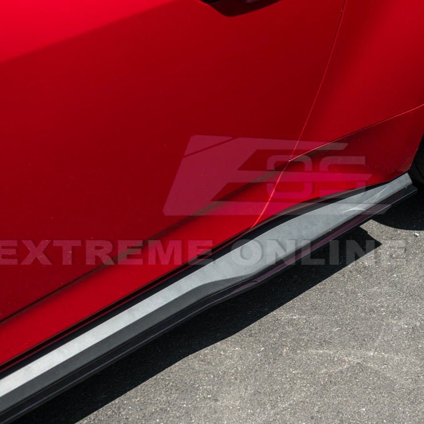 Ford Mustang S650 GT500 Style Gloss Black Add-On Side Skirts Extension 2024-Up