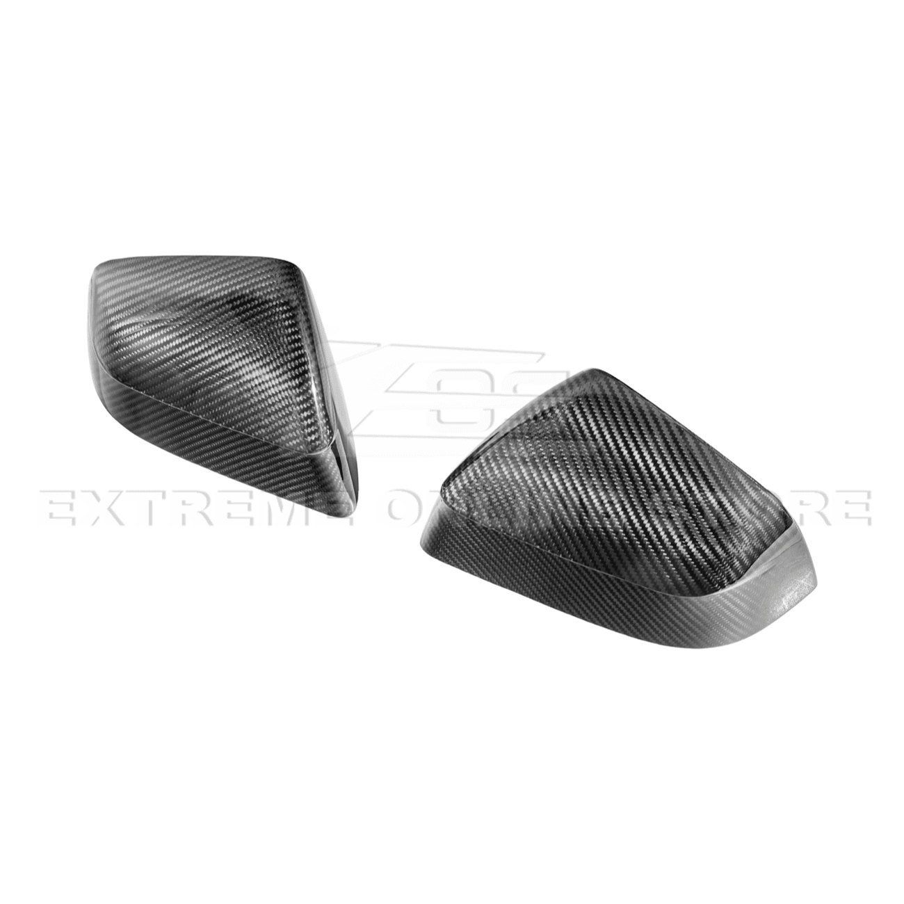 Tesla Model Y Dry Carbon Fiber Tape On Side Mirror Cap Covers Pair 2025-Up