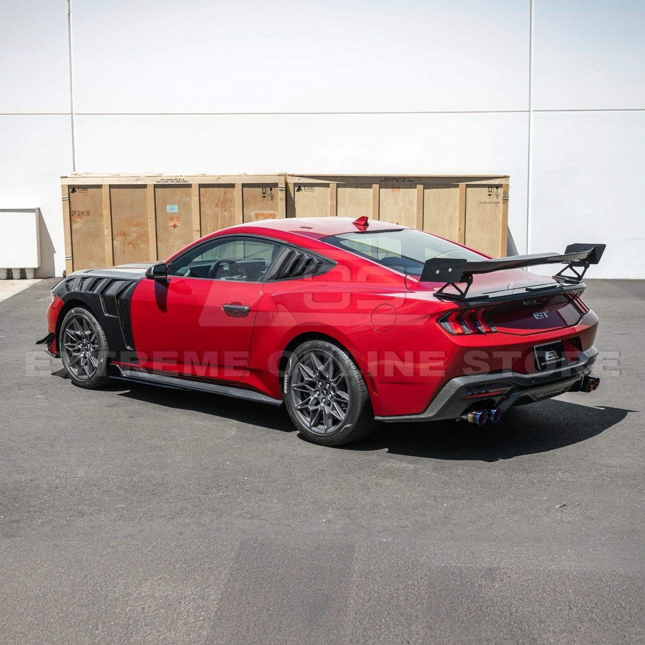 Ford Mustang S650 GT500 Style Gloss Black Add-On Side Skirts Extension 2024-Up