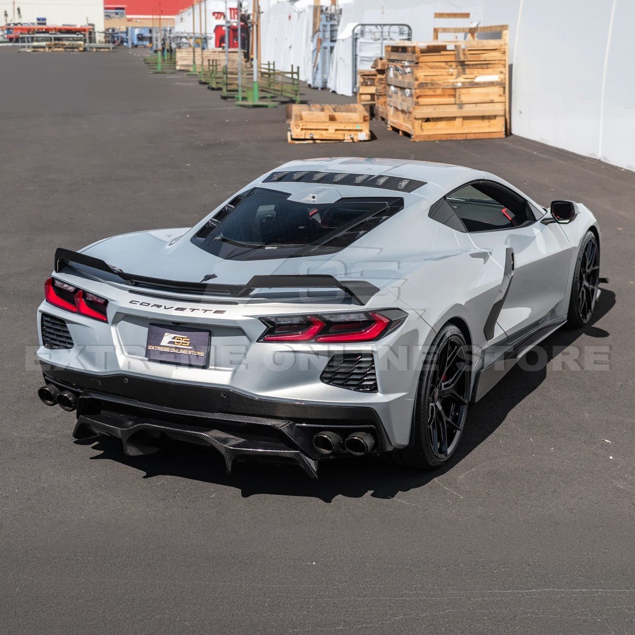 Chevrolet Corvette C8 EOS Style Carbon Fiber Rear Roof Vortex Generator Spoiler 2020-2026