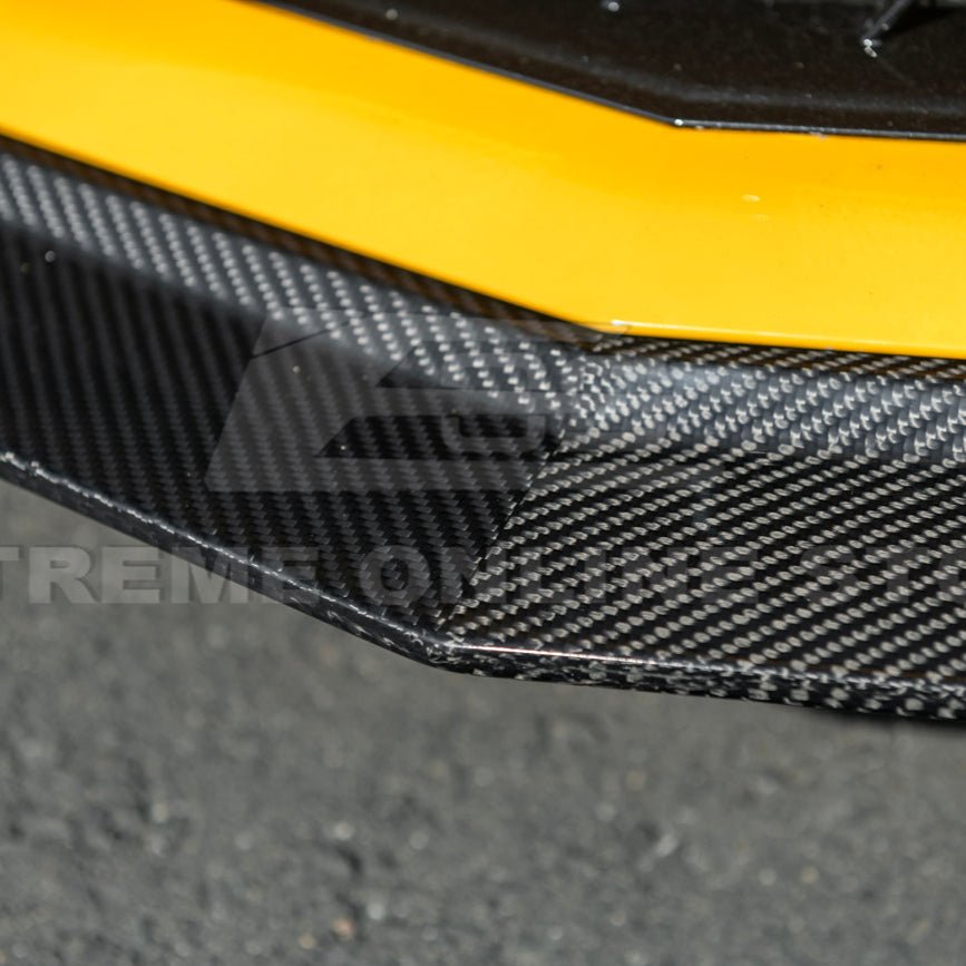 Chevrolet Corvette C8 Z06 E-Ray Z07 Extended Package Dry Carbon Fiber Front Splitter Canards Kit 2023-Up