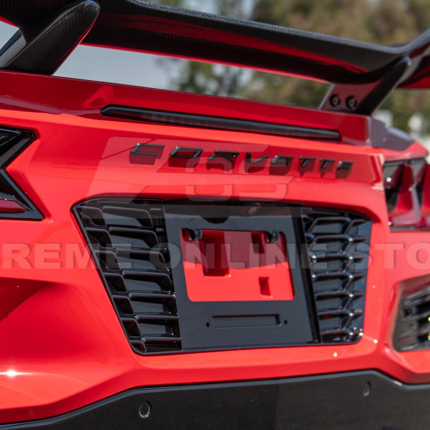 Chevrolet Corvette C8 Z06 E-Ray Carbon Flash Metallic License Plate Backing 2020-Up