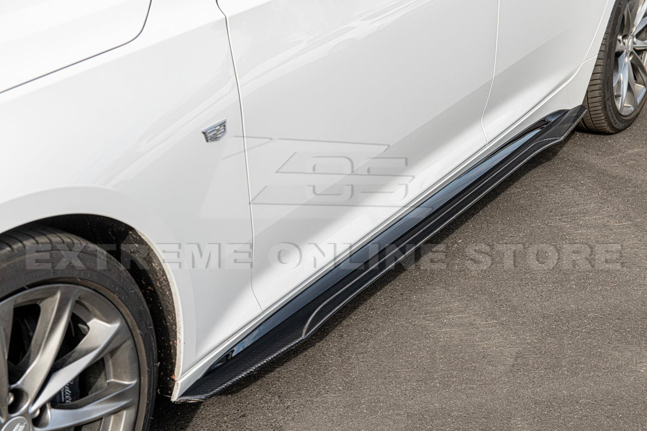 Cadillac CT5 CT5-V Blackwing Style Carbon Fiber Full Aero Kit Front Lip Side Skirts Spoiler 2020-2024