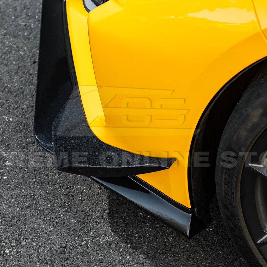 Chevrolet Corvette C8 Z06 E-Ray Z07 Extended Package Dry Carbon Fiber Front Splitter Canards Kit 2023-Up