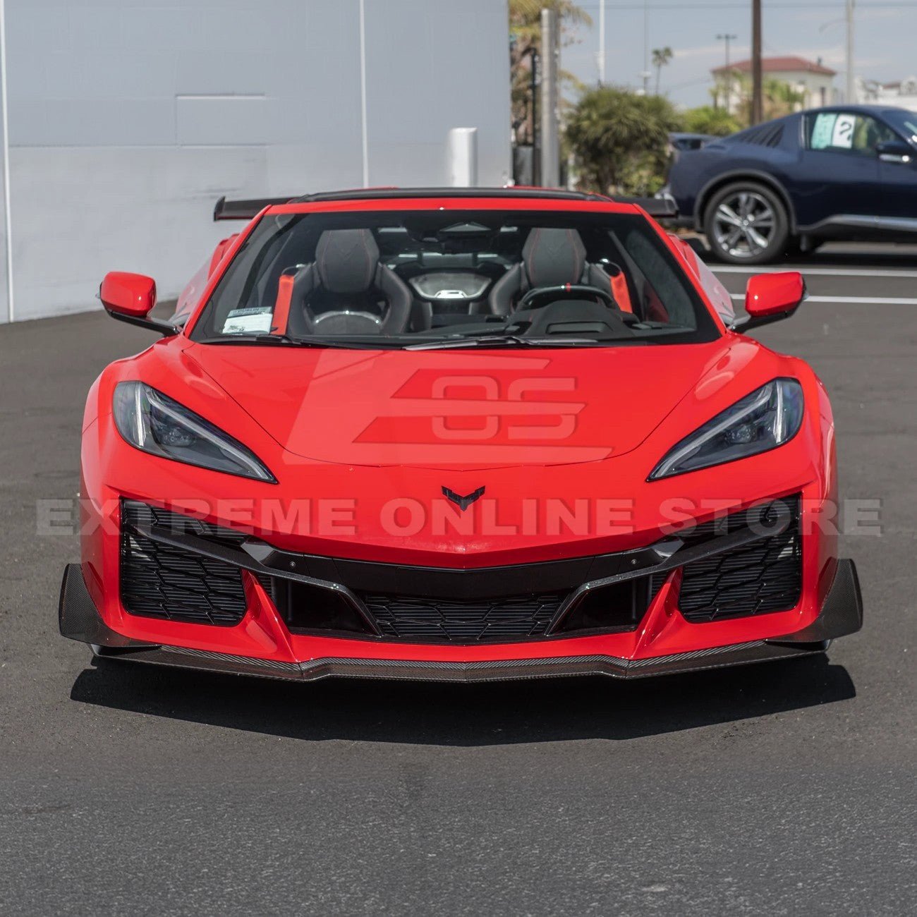 Chevrolet Corvette C8 Z06 Z07 Style Carbon Fiber Front Splitter and Canards Kit 2023-Up
