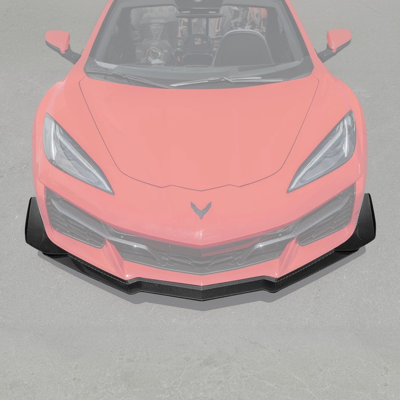 Chevrolet Corvette C8 Z06 Z07 Style Carbon Fiber Front Splitter and Canards Kit 2023-Up