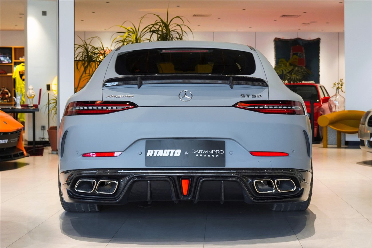 Mercedes Benz AMG GT 4Door Rear Diffuser with Reflector Panel Exahust Tips (2019–2024)