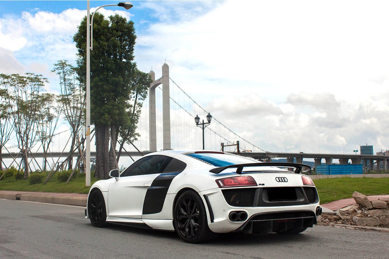 2006-2015 Audi R8 Coupe and Spyder DPGT Style Rear Bumper With Exhaust Tips - DarwinPRO Aerodynamics