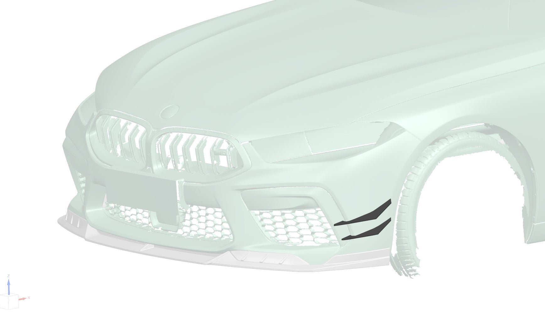 BMW M8 F91 F92 F93 AD Style Autoclave Carbon Fiber Front Bumper Canards 2019-2025