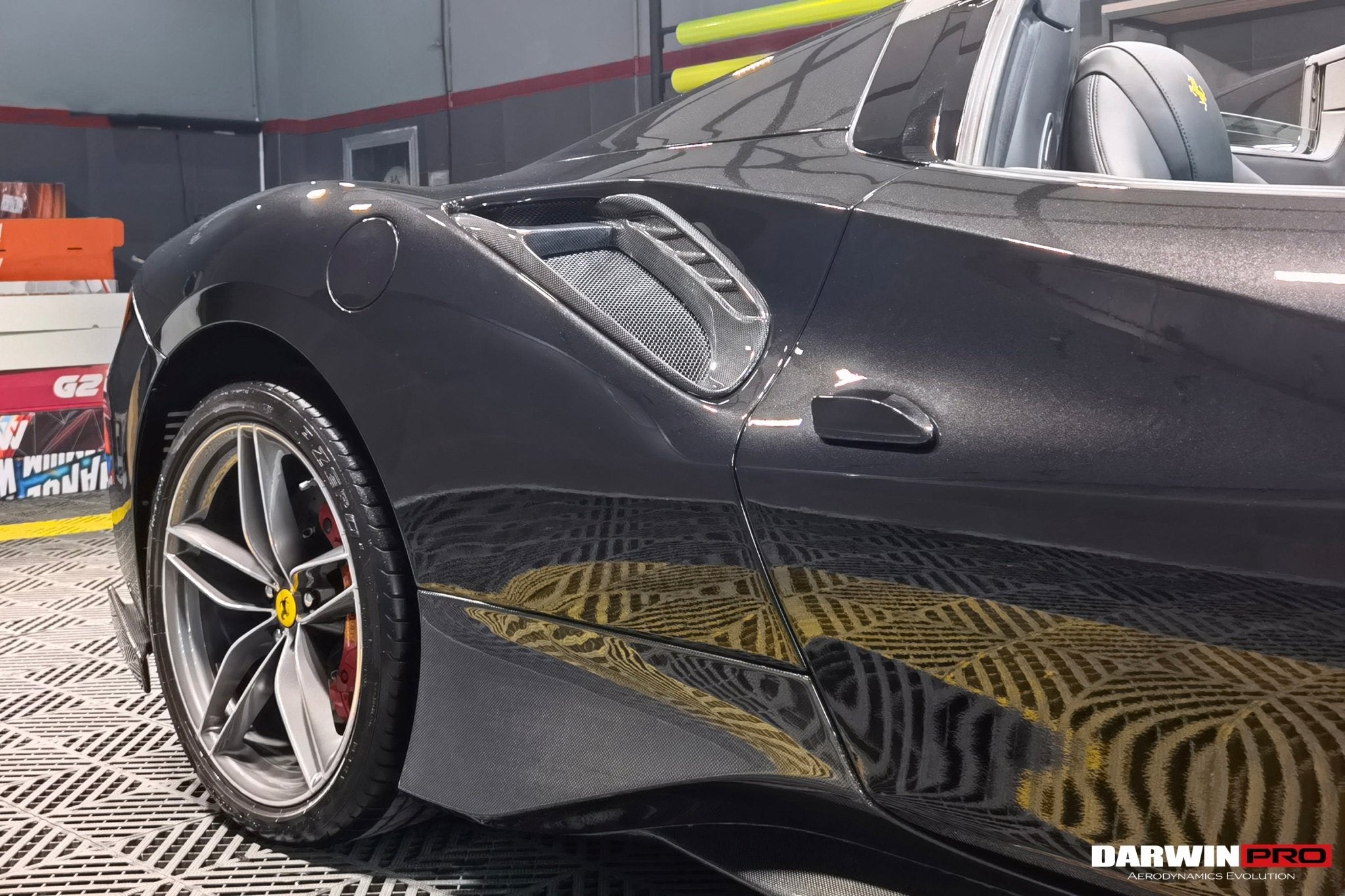 2015-2020 Ferrari 488 GTB | Spider Pista Style Carbon Fiber Quarter Panel Side Scoops