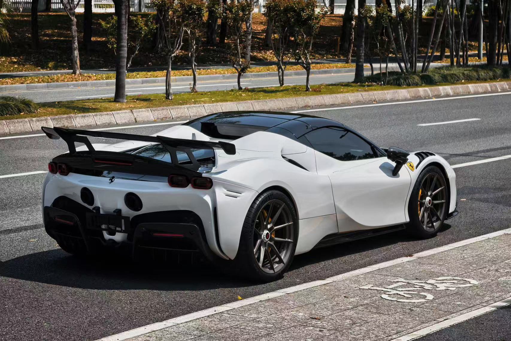 Ferrari SF90 Stradale SF90XX Style Autoclave Carbon Fiber Rear Wing Assetto Fiorano Only 2020-Up