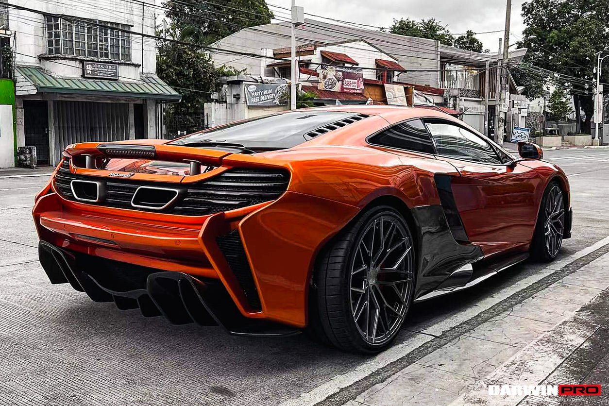 2011-2017 McLaren MP4 12C & 650S Rebel Performance Style Partial Carbon Fiber Rear Bumper - DarwinPRO Aerodynamics