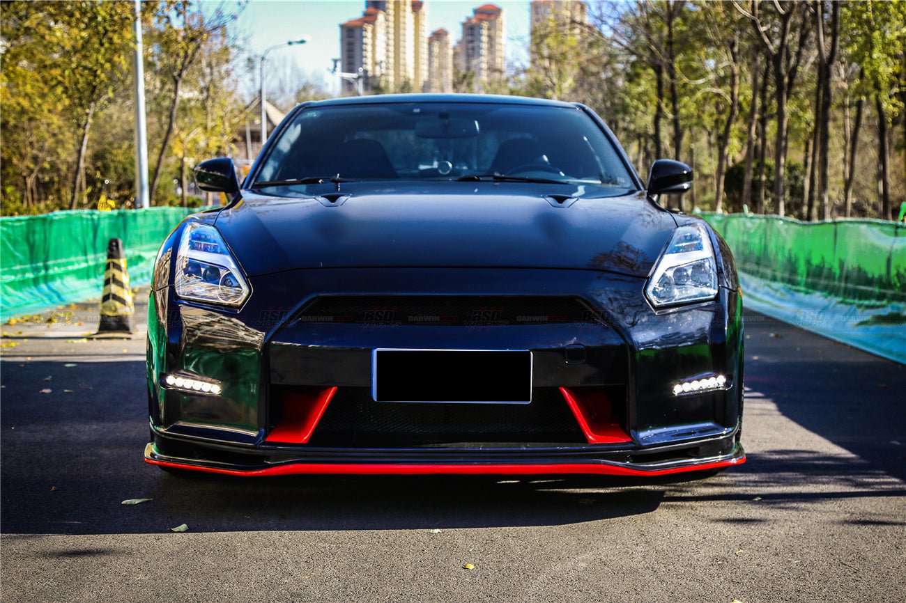 2008 - 2016 Nissan GTR R35 CBA DBA Ver15 NSM Style Partial Carbon Fiber Front Bumper