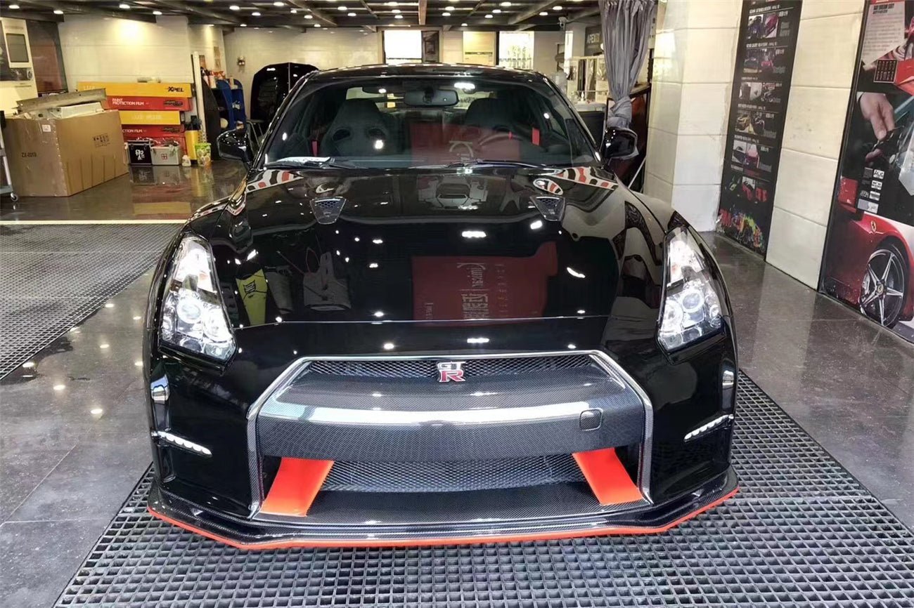 2008 - 2016 Nissan GTR R35 CBA DBA Ver15 NSM Style Partial Carbon Fiber Front Bumper