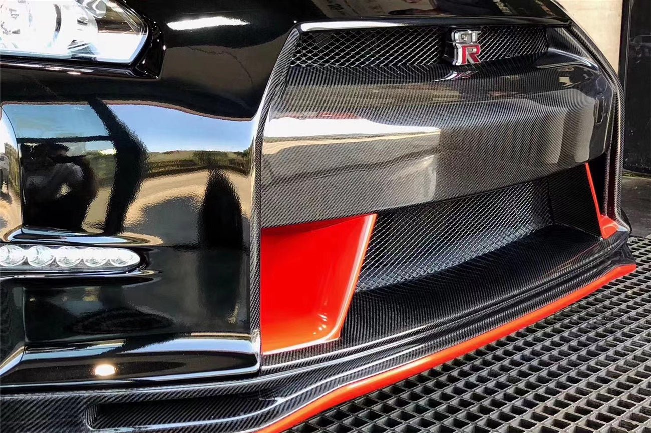 2008 - 2016 Nissan GTR R35 CBA DBA Ver15 NSM Style Partial Carbon Fiber Front Bumper