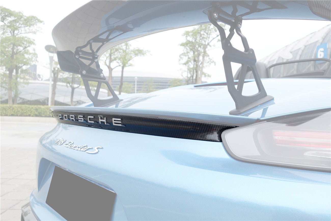 DarwinPRO 2016-2025 Porsche 718 Cayman & Boxster BKSS Style Carbon Fiber Rear Trim - DarwinPRO Aerodynamics