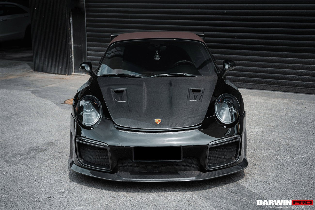 DarwinPRO 2012-2019 Porsche 991 Carrera S & Targa 4 & 4s GT2RS Style Carbon Fiber Hood - DarwinPRO Aerodynamics