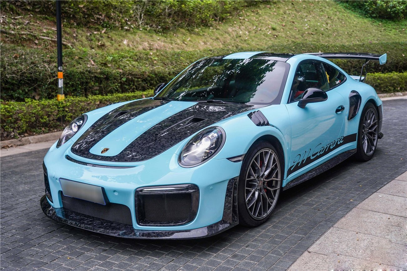 DarwinPRO 2016-2019 Porsche 911 991.2 Carrera &Targa 4 & 4S GT2RS Style Partial Carbon Fiber Front Bumper - DarwinPRO Aerodynamics