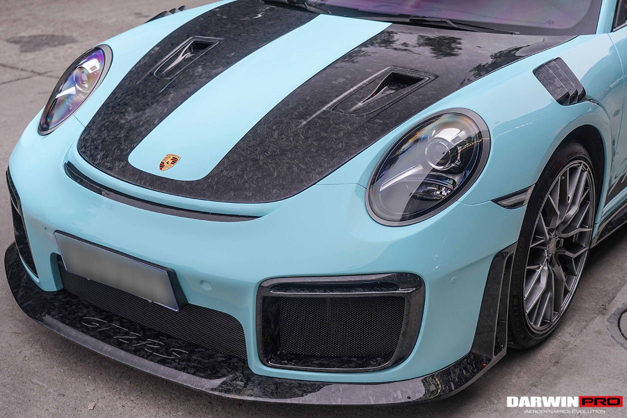 DarwinPRO 2016-2019 Porsche 911 991.2 Carrera &Targa 4 & 4S GT2RS Style Partial Carbon Fiber Front Bumper - DarwinPRO Aerodynamics