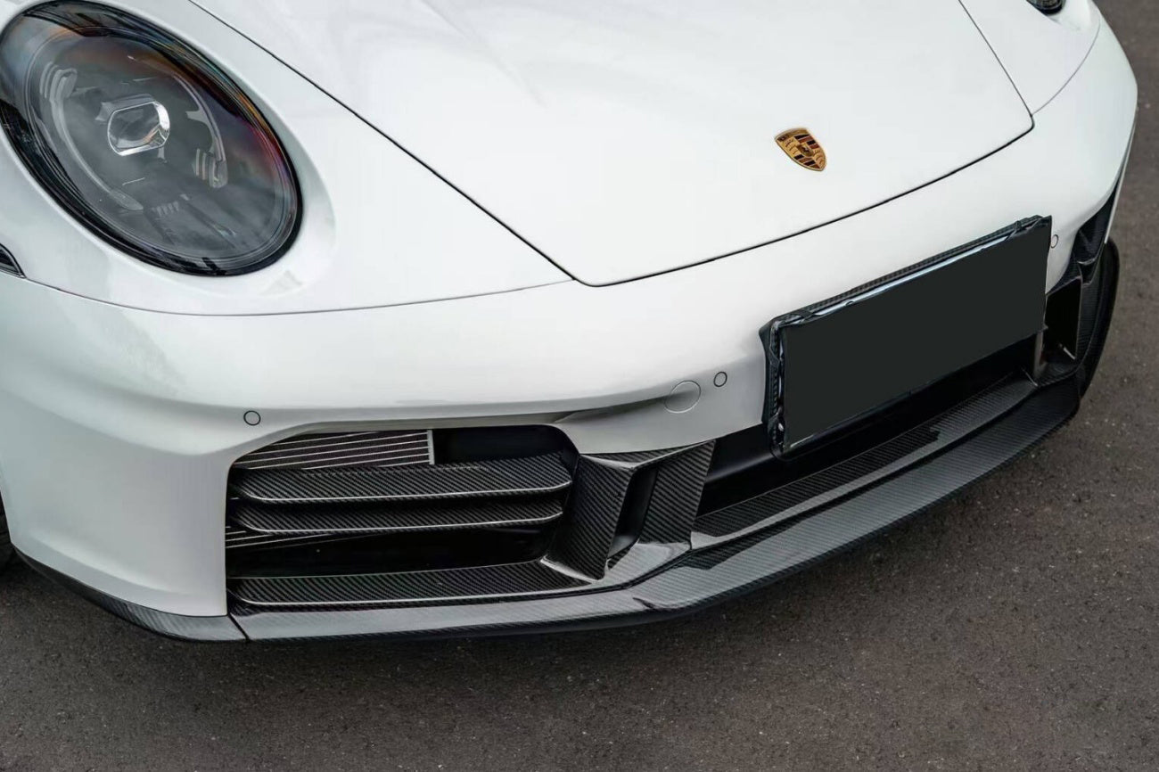 Porsche 911 992.2 Carrera 2C 4C Coupe Cabriolet Sport Design OE Style Carbon Fiber Front Lip 2024-Up