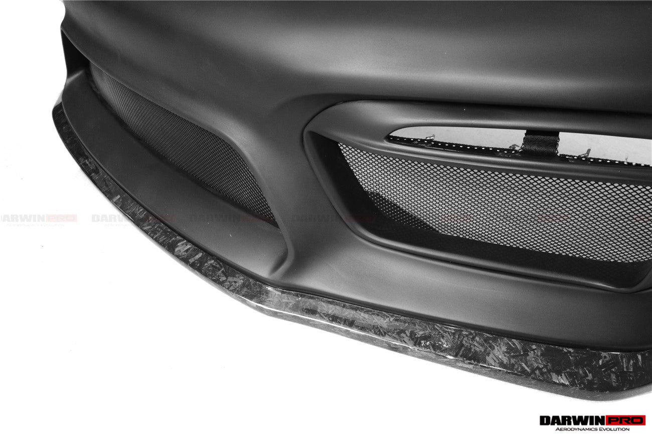 Porsche 981 Boxster Cayman GT4 Style Partial Carbon Fiber Front Bumper 2012-2016