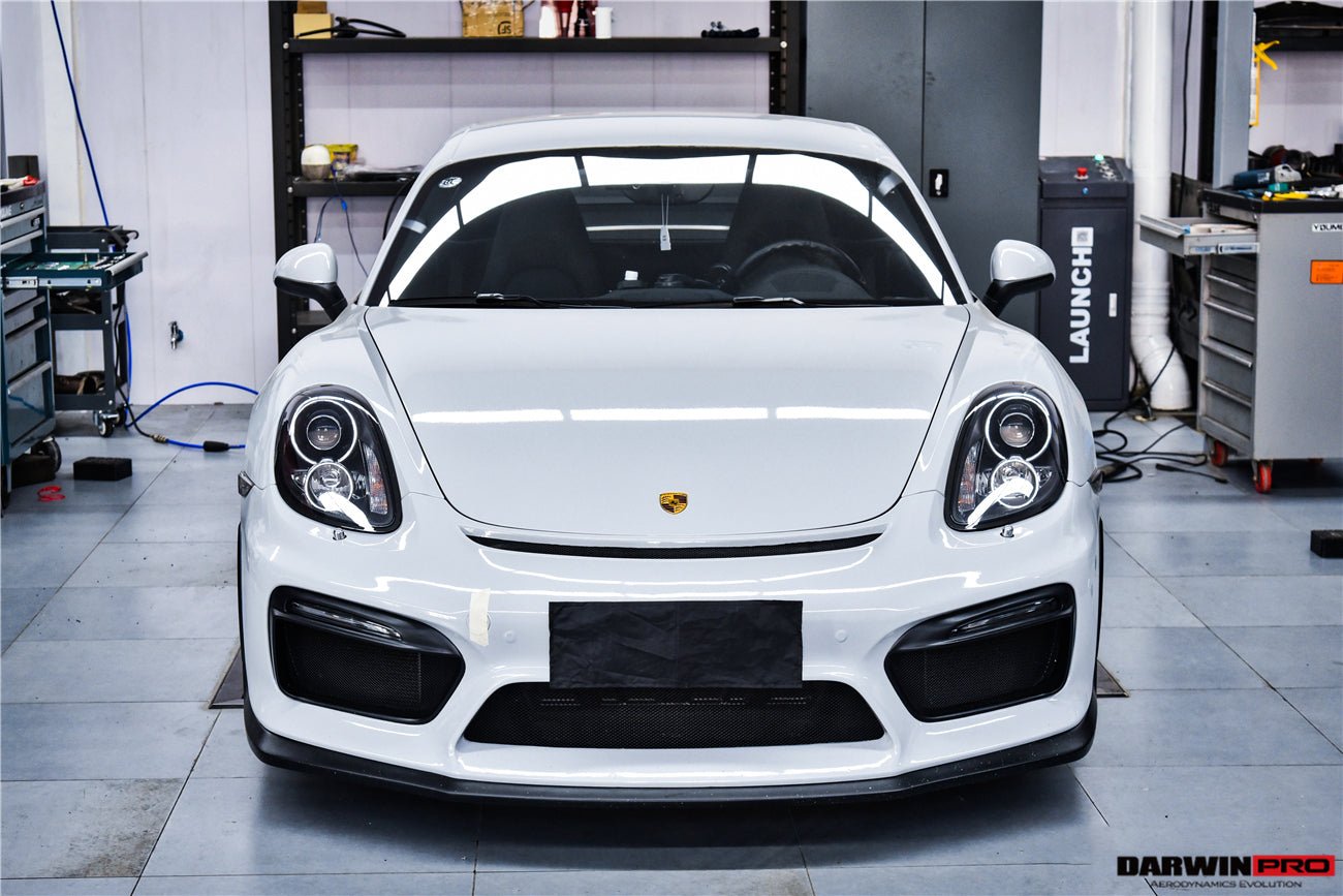 Porsche 981 Boxster Cayman GT4 Style Partial Carbon Fiber Front Bumper 2012-2016