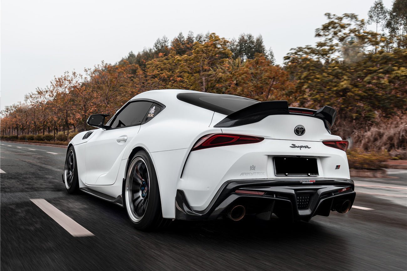 2019-UP Toyota GR Supra (J29 & DB) A90 A91 BKSS Style Carbon Fiber Trunk Spoiler with LED Light - DarwinPRO Aerodynamics