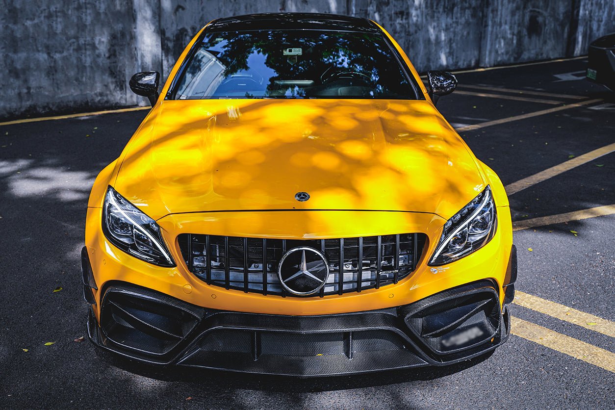 Mercedes-Benz C63 AMG Coupe W205/C205 IMP Performance Partial Carbon Fiber Front Bumper with Canards 2015-2021