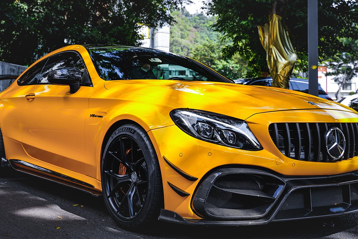 Mercedes-Benz C63 AMG Coupe W205/C205 IMP Performance Partial Carbon Fiber Front Bumper with Canards 2015-2021