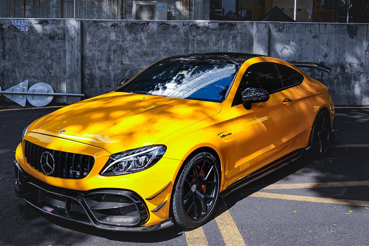 Mercedes-Benz C63 AMG Coupe W205/C205 IMP Performance Partial Carbon Fiber Front Bumper with Canards 2015-2021