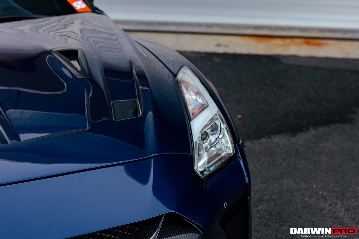 DarwinPRO 2008-2023 Nissan GTR R35 BKSSII Style Carbon Fiber Hood | Fit CBA, DBA, EBA - DarwinPRO Aerodynamics