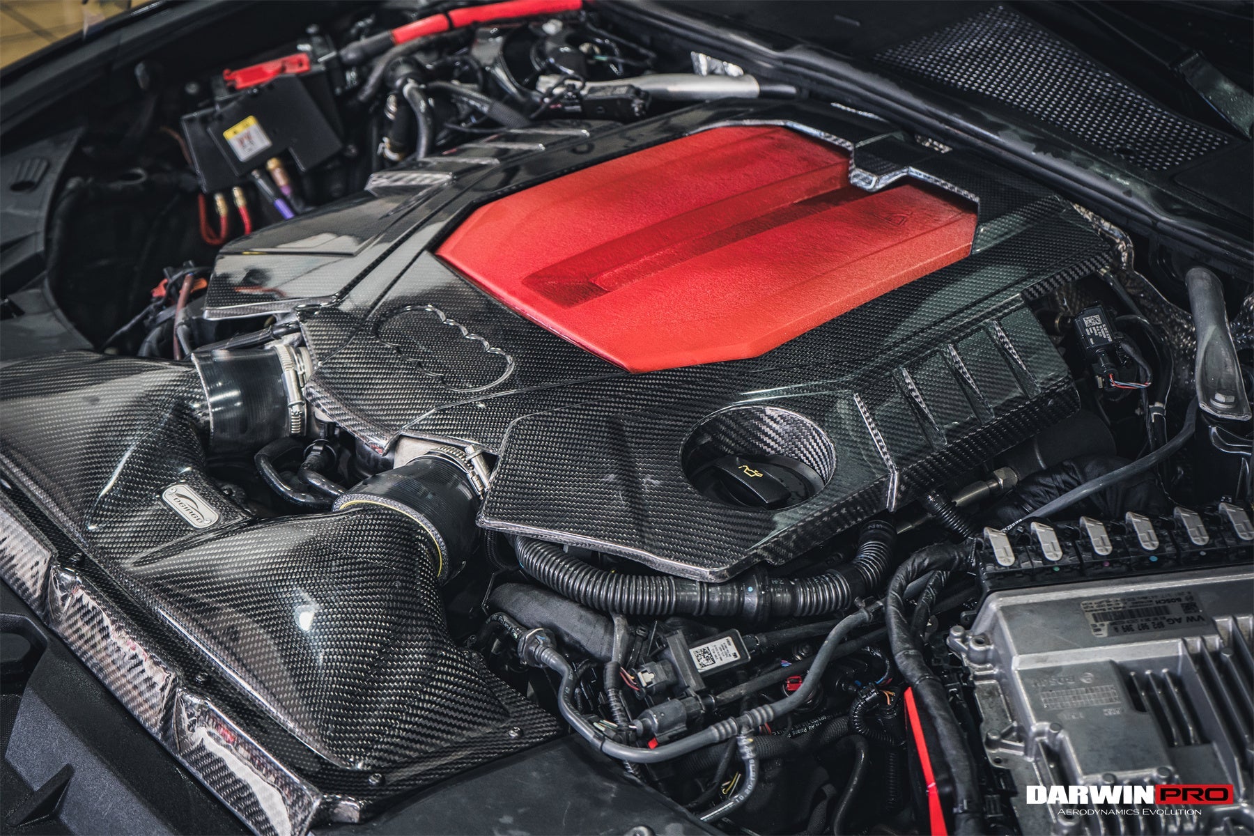 2019 - 2025 Audi RS6 Avant C8 & RS7 C8 Quattro OEM Style Dry Carbon Fiber Engine Cover Replacement