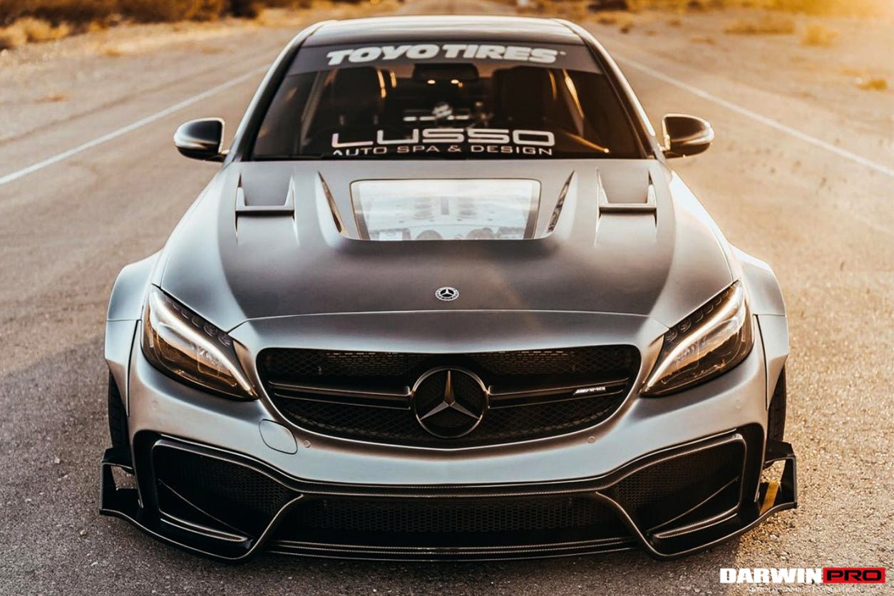 2015-2021 Mercedes Benz W205 C63 S AMG Sedan IMP Performance Partial Carbon Fiber front bumper - DarwinPRO Aerodynamics