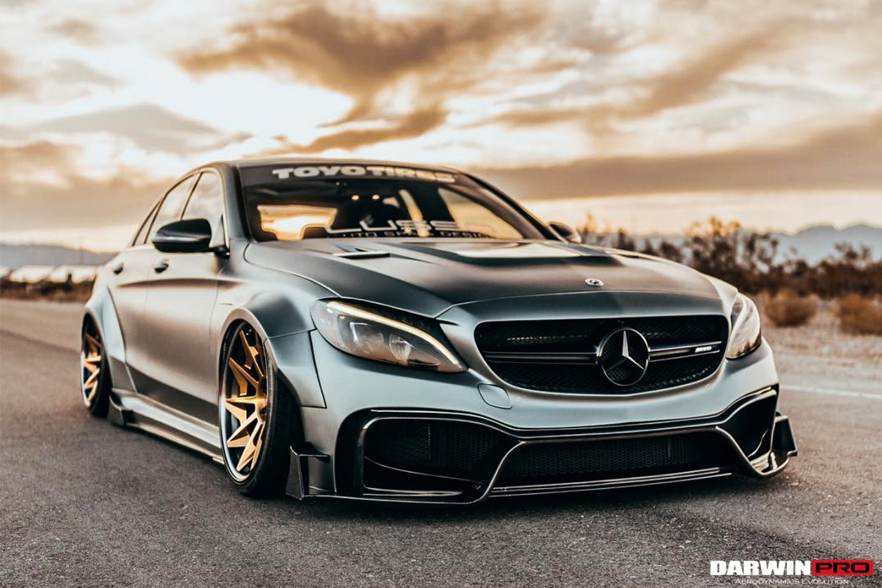 2015-2021 Mercedes Benz W205 C63 S AMG Sedan IMP Performance Partial Carbon Fiber front bumper - DarwinPRO Aerodynamics