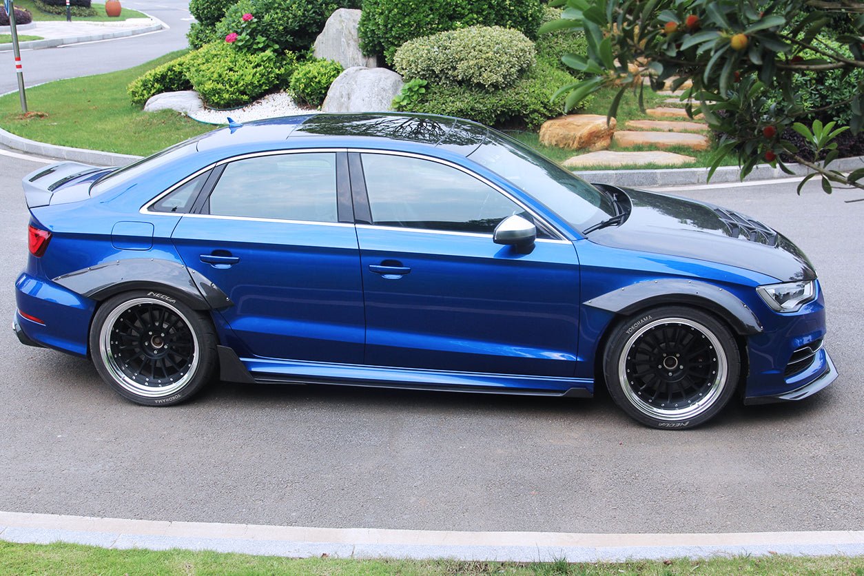 2013-2016 Audi S3 & A3 Sline 8V.1 Sedan BKSS Style Side Skirts with Winglets - DarwinPRO Aerodynamics