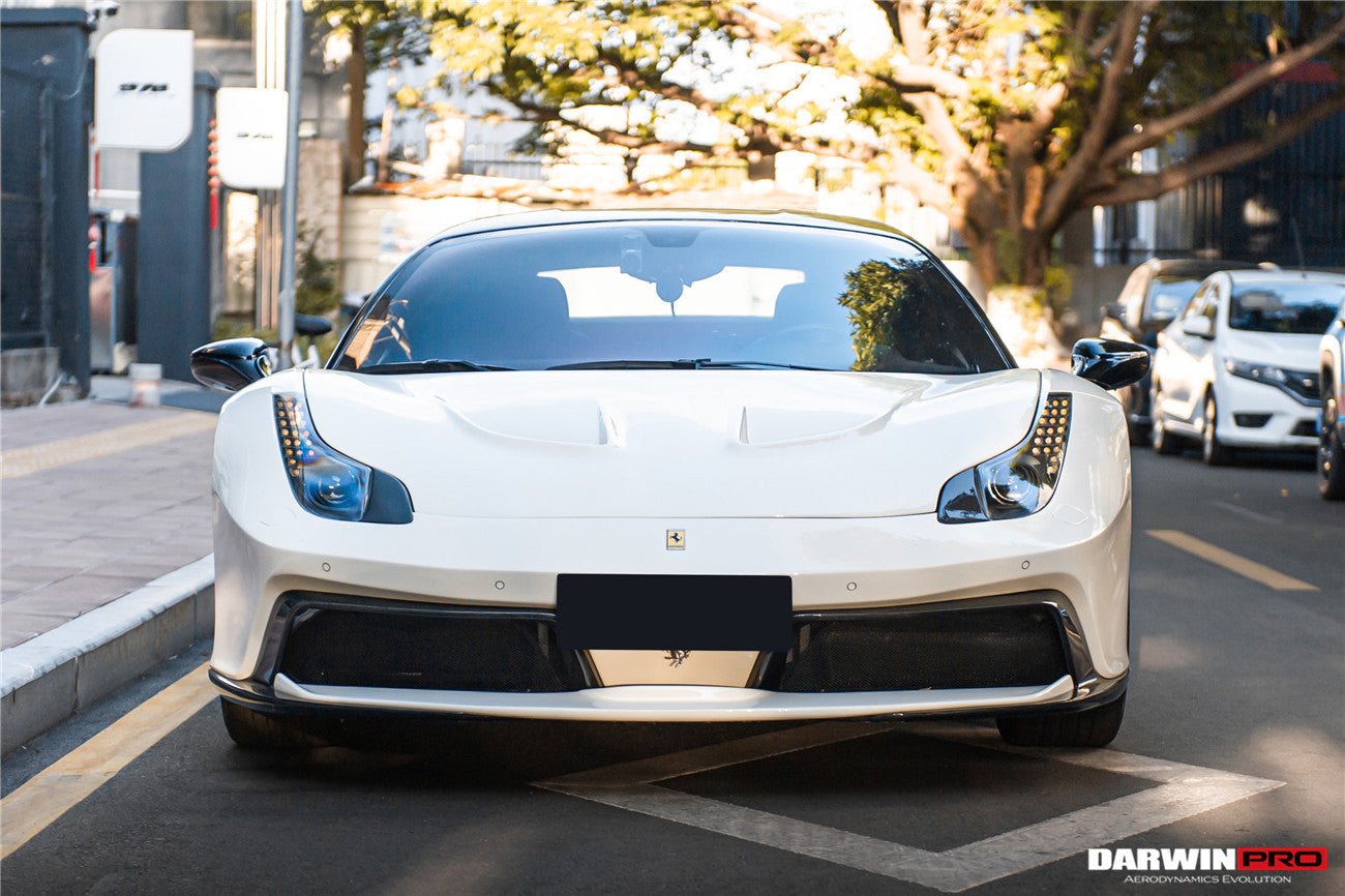 DarwinPRO 2010-2015 Ferrari 458 Coupe Spider BKSS Style Carbon Fiber Hood and Partial Carbon Fiber Front bumper - DarwinPRO Aerodynamics