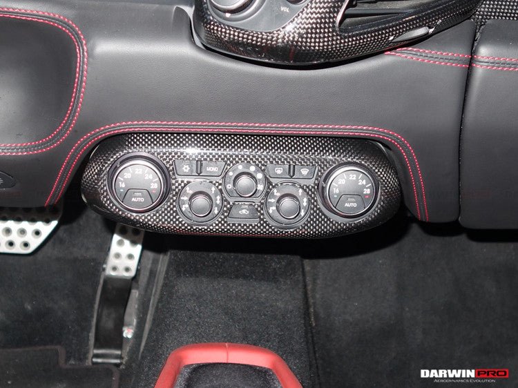 2010-2015 Ferrari 458 Coupe Spider Speciale Dry Carbon Fiber AC Control Panel Cover - DarwinPRO Aerodynamics
