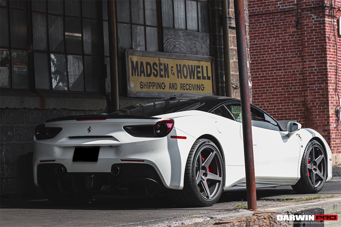 2015-2020 Ferrari 488 GTB Spyder Dry Carbon Fiber Rear Light Satellite Covers - DarwinPRO Aerodynamics