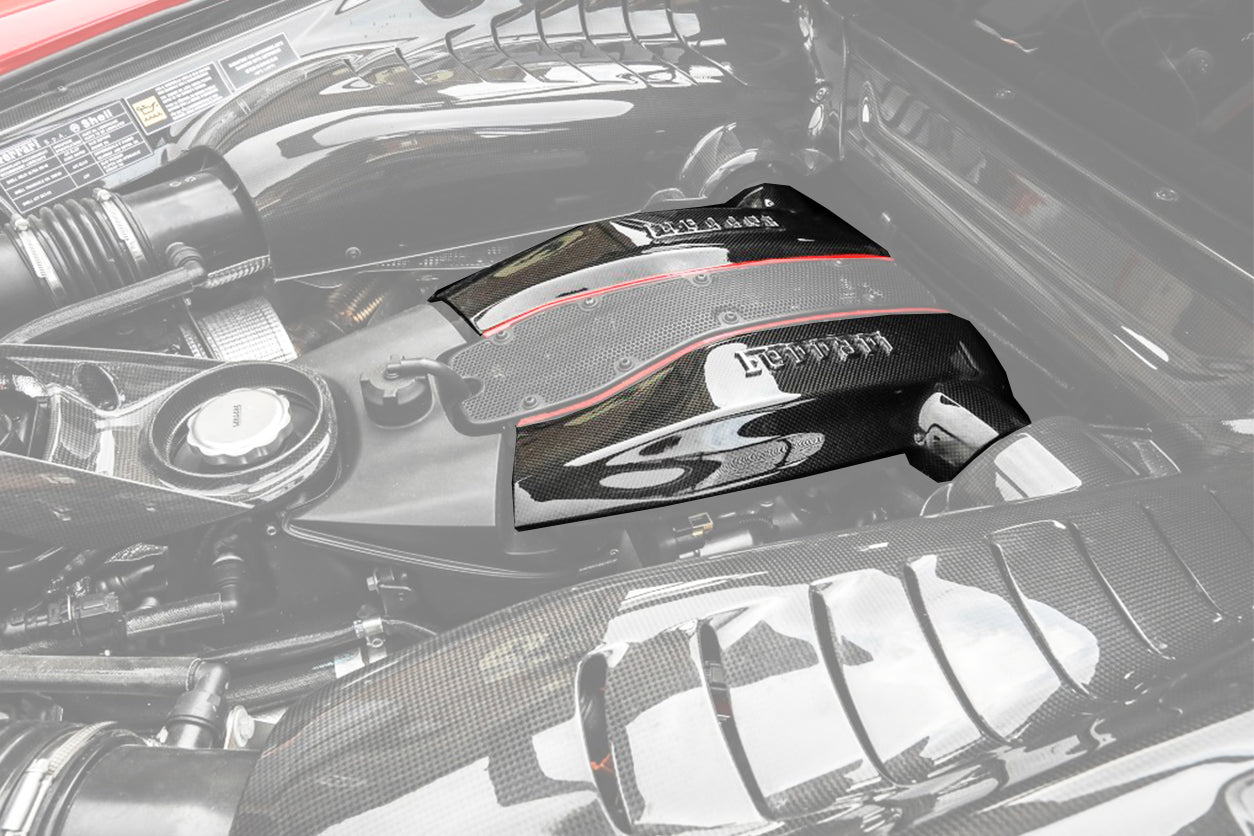 2015-2020 Ferrari 488 GTB & Spider Dry Carbon Fiber Engine Cover Replacement - DarwinPRO Aerodynamics
