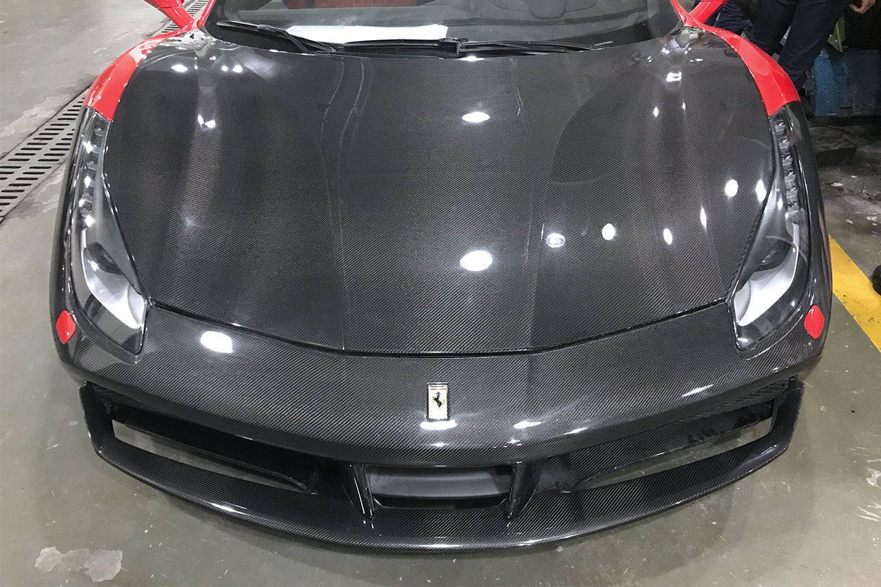 2015-2020 Ferrari 488 GTB & Spider Carbon Fiber Hood - DarwinPRO Aerodynamics