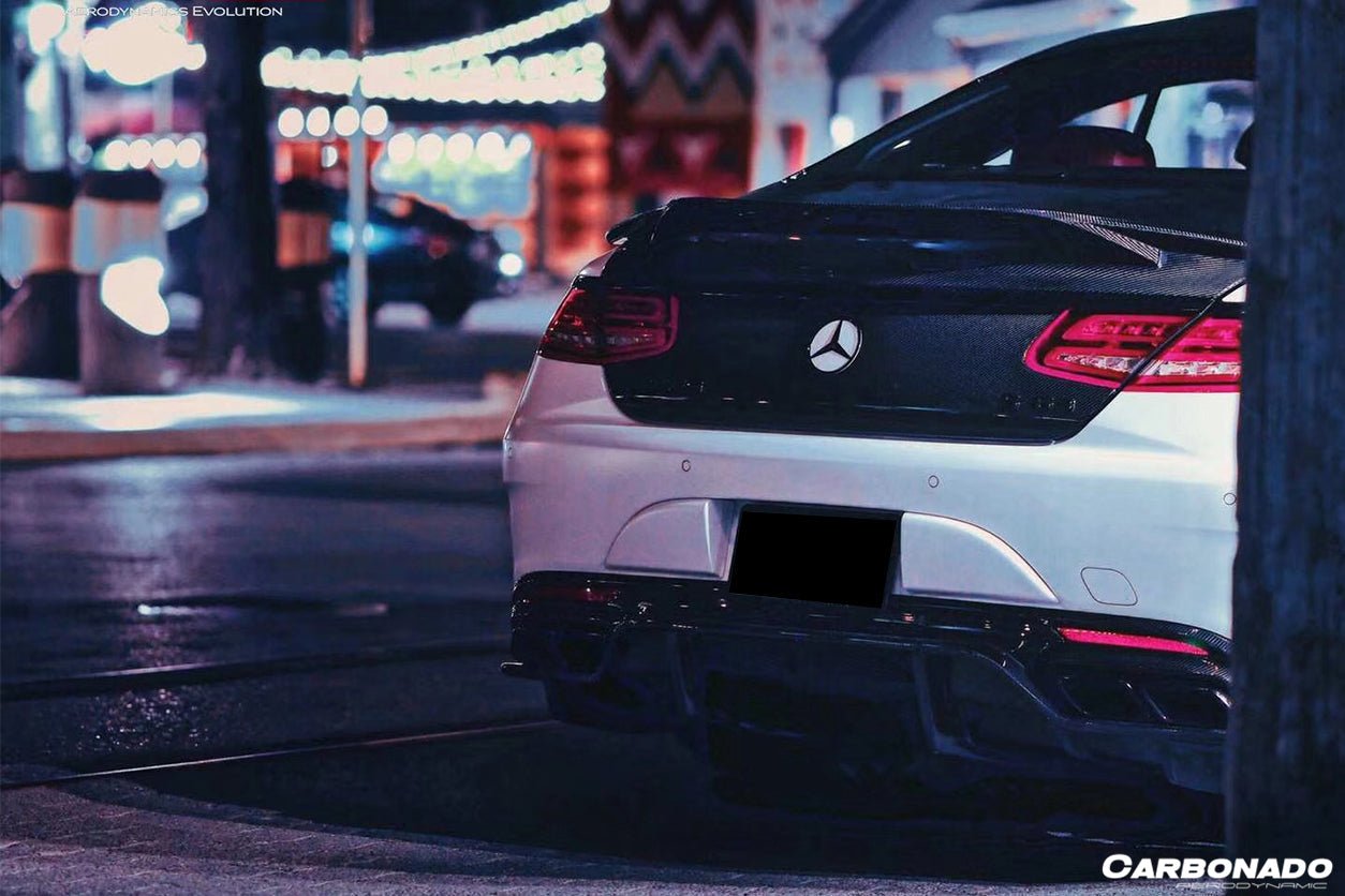 2014-2021 Mercedes Benz C217 S63 S65 AMG Coupe Carbon Fiber Rear Bumper Caps - DarwinPRO Aerodynamics