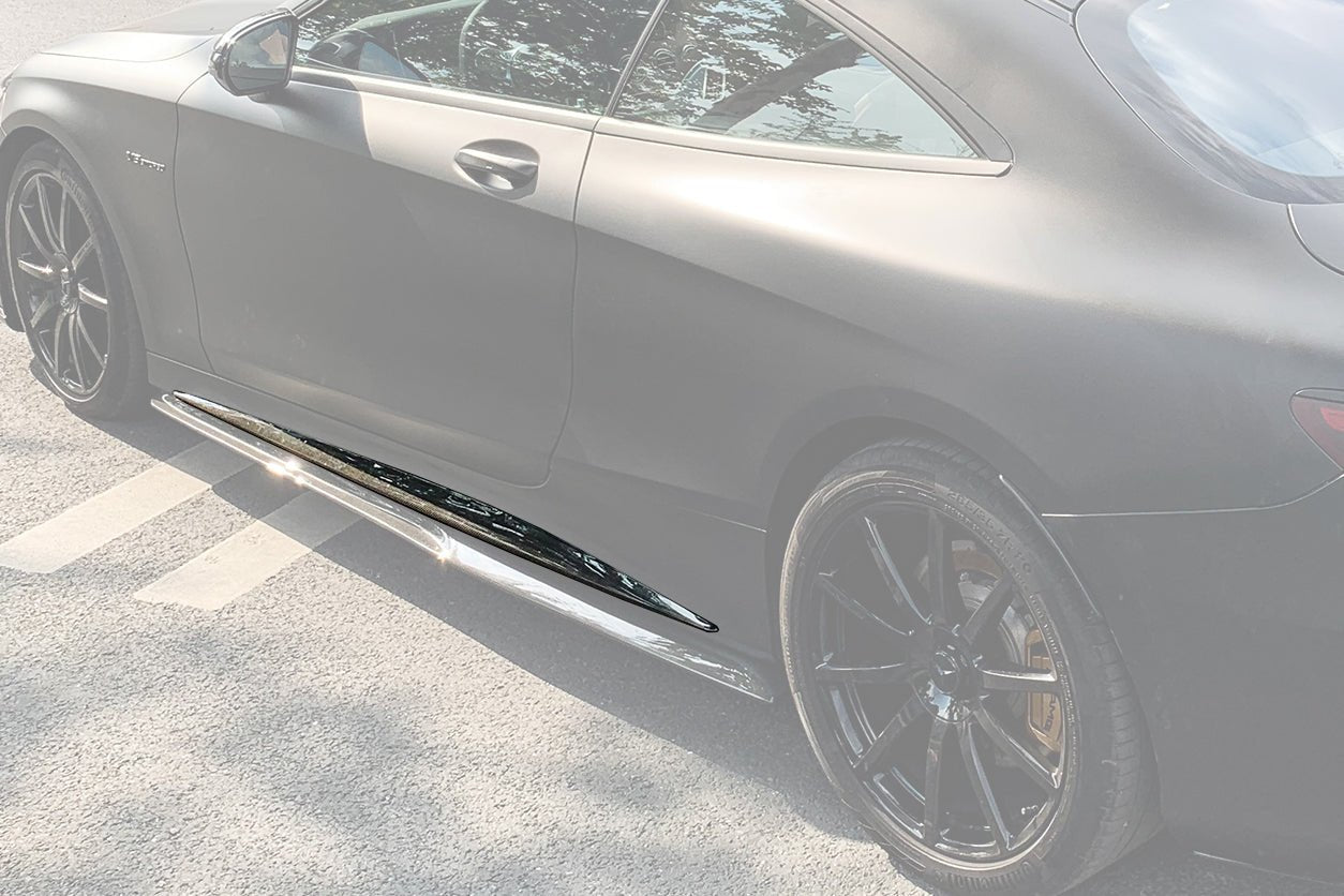 2014-2021 Mercedes Benz C217 S63 S65 AMG Coupe Carbon Fiber Side Skirts Extension - DarwinPRO Aerodynamics