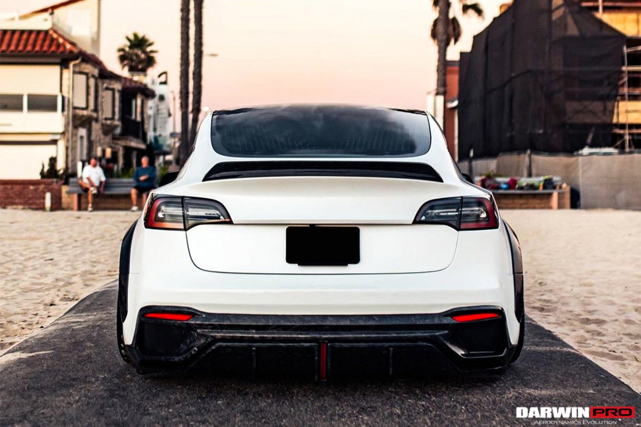 Tesla Model 3 IMP Performance Partial Carbon Fiber Rear Bumper with LED Light 2021-2023