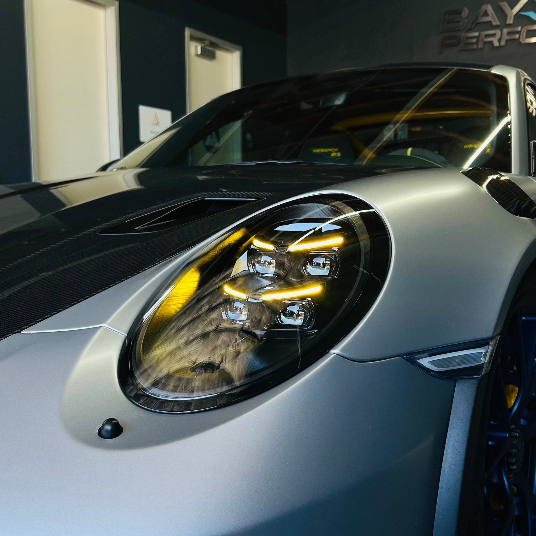 992.2 HD Matrix Style Dual Color DRL Yellow/White LED Headlights for Porsche 991.1 & 991.2 (2012 - 2019)