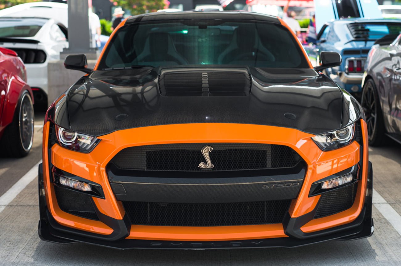 Ford Mustang S550 GT500 Factory Style Dry Carbon Fiber Hood Vent Cover 2020-2023