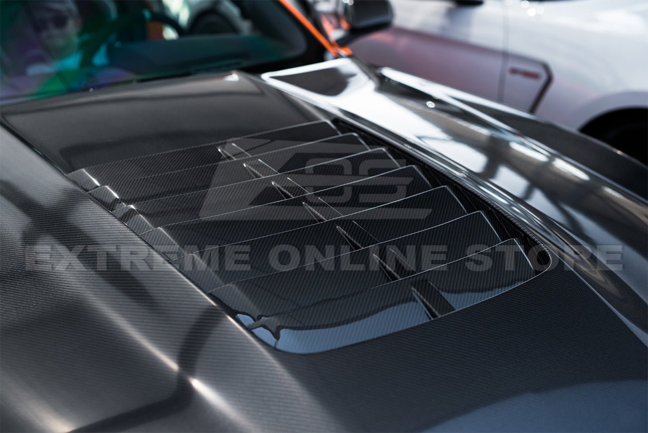 Ford Mustang S550 GT500 Factory Style Dry Carbon Fiber Hood Vent Cover 2020-2023