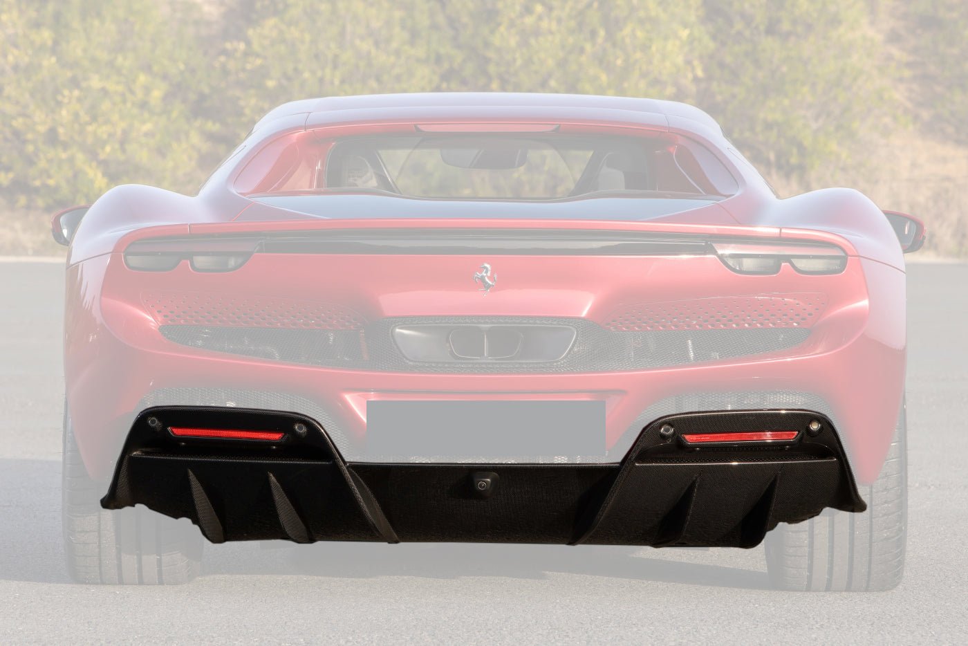 2022 - 2025 Ferrari 296 GTB (Type F171) OE Style Carbon Fiber Rear Diffuser