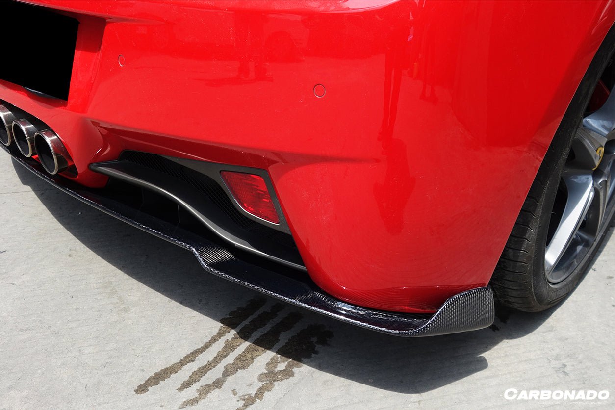 2010 - 2015 Ferrari 458 Coupe & Spyder AV Style Carbon Fiber Rear Diffuser Lip